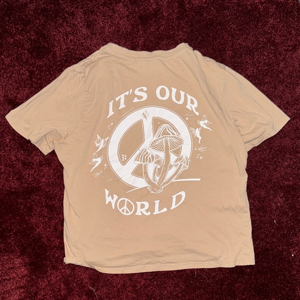 Divided Beige Graphic T-Shirt